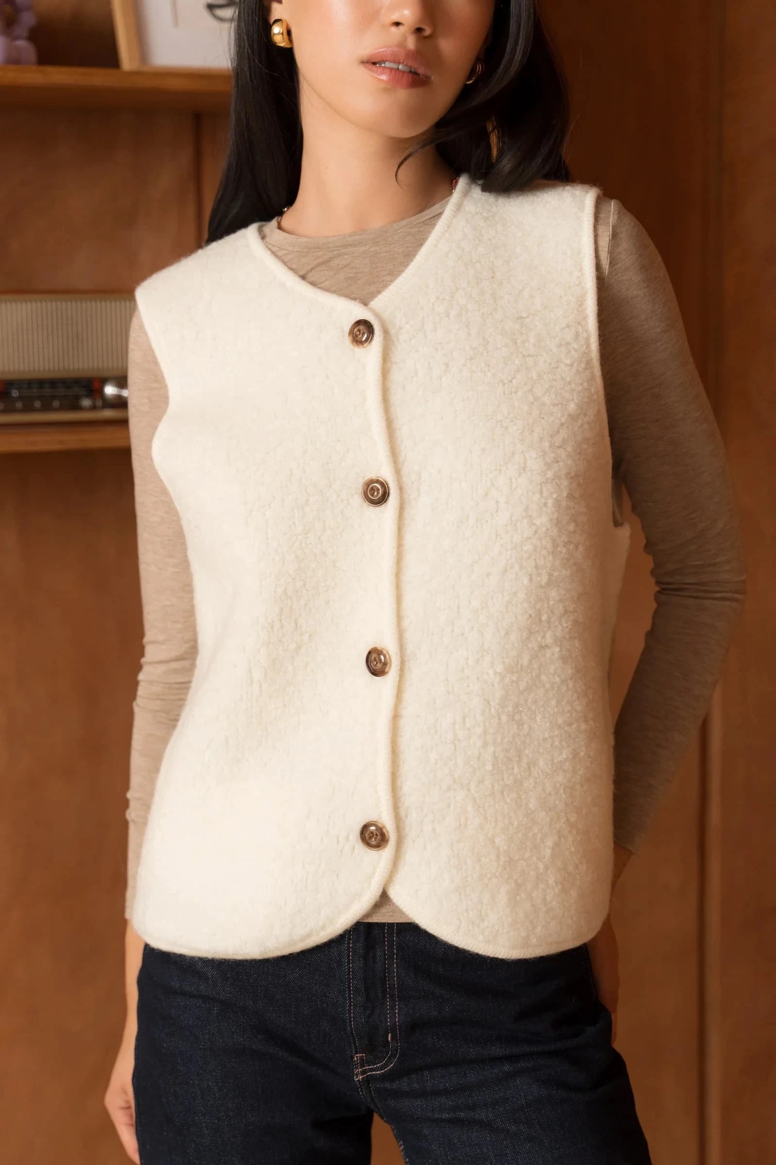 GILET POLAIRE Taupe
