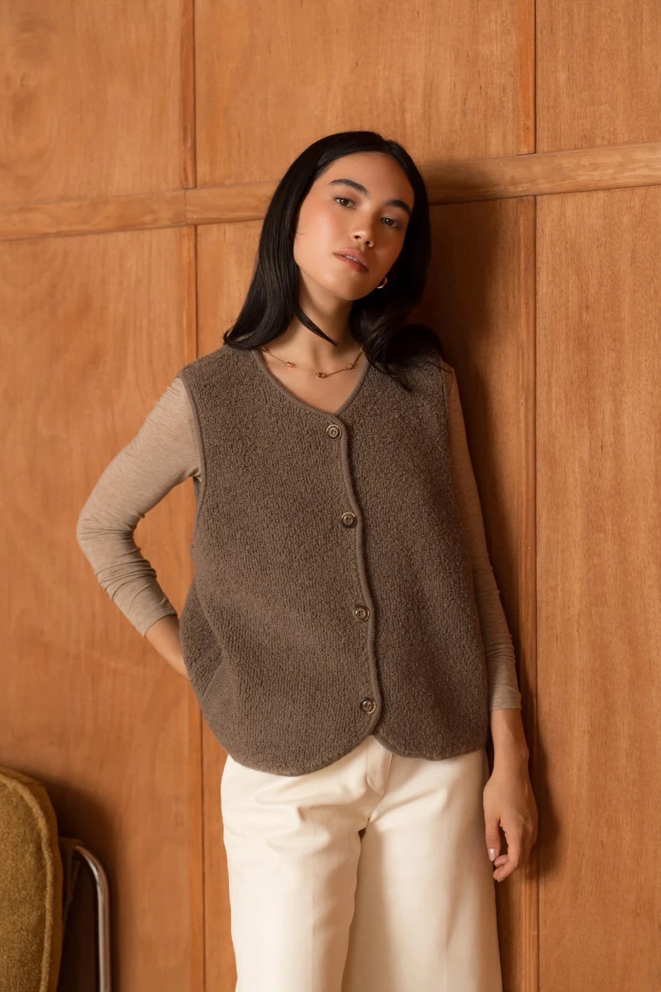 GILET POLAIRE Taupe
