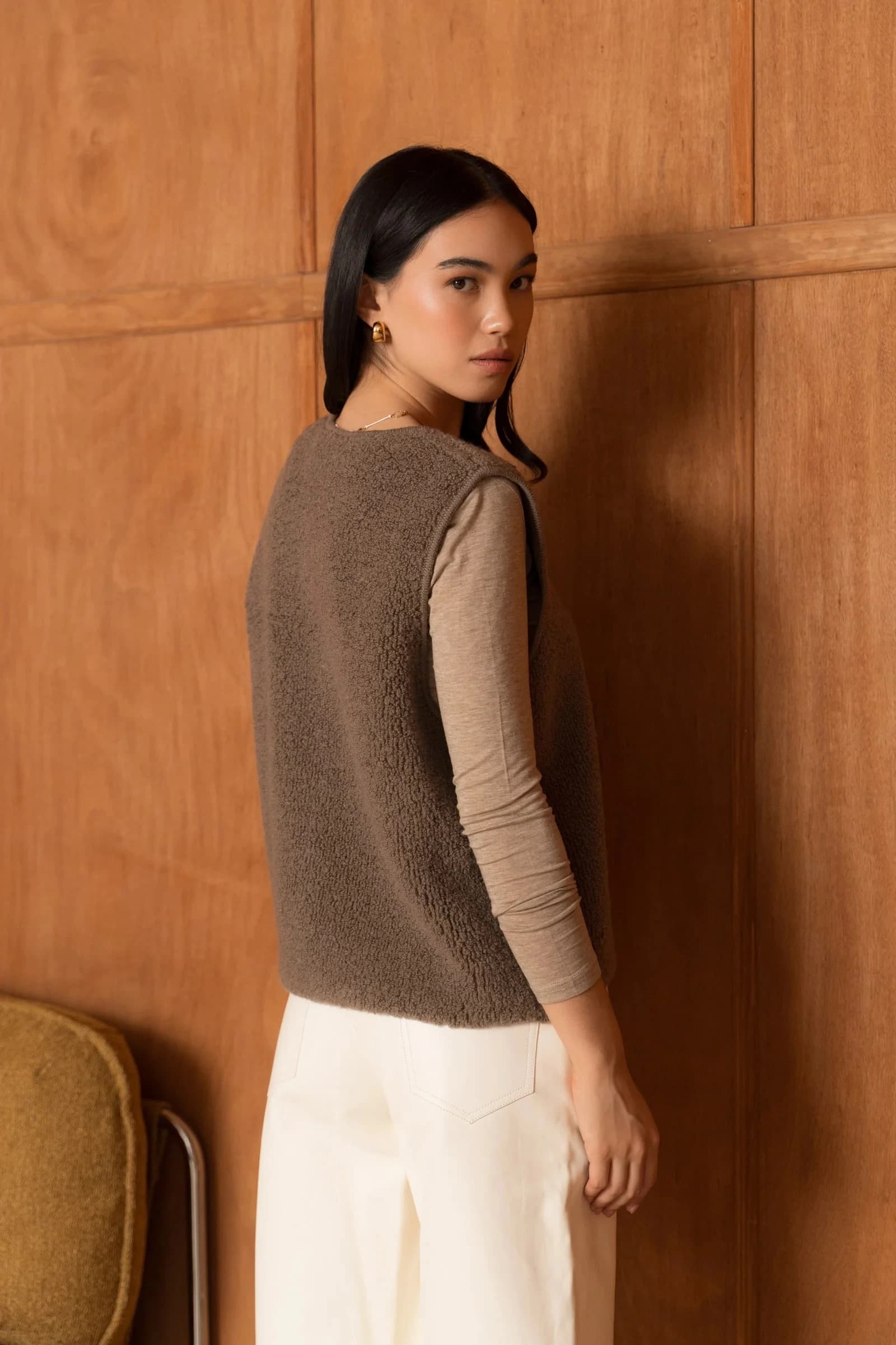 GILET POLAIRE Taupe