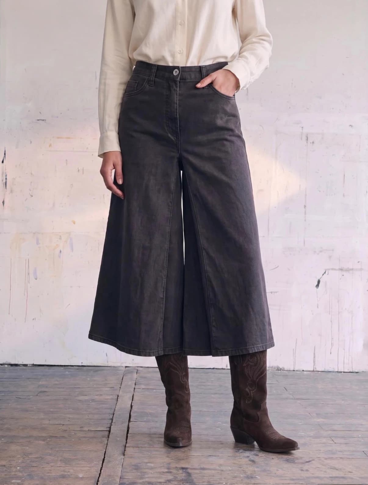 P0PZDU1CFT CULOTTE SKIRT Brun