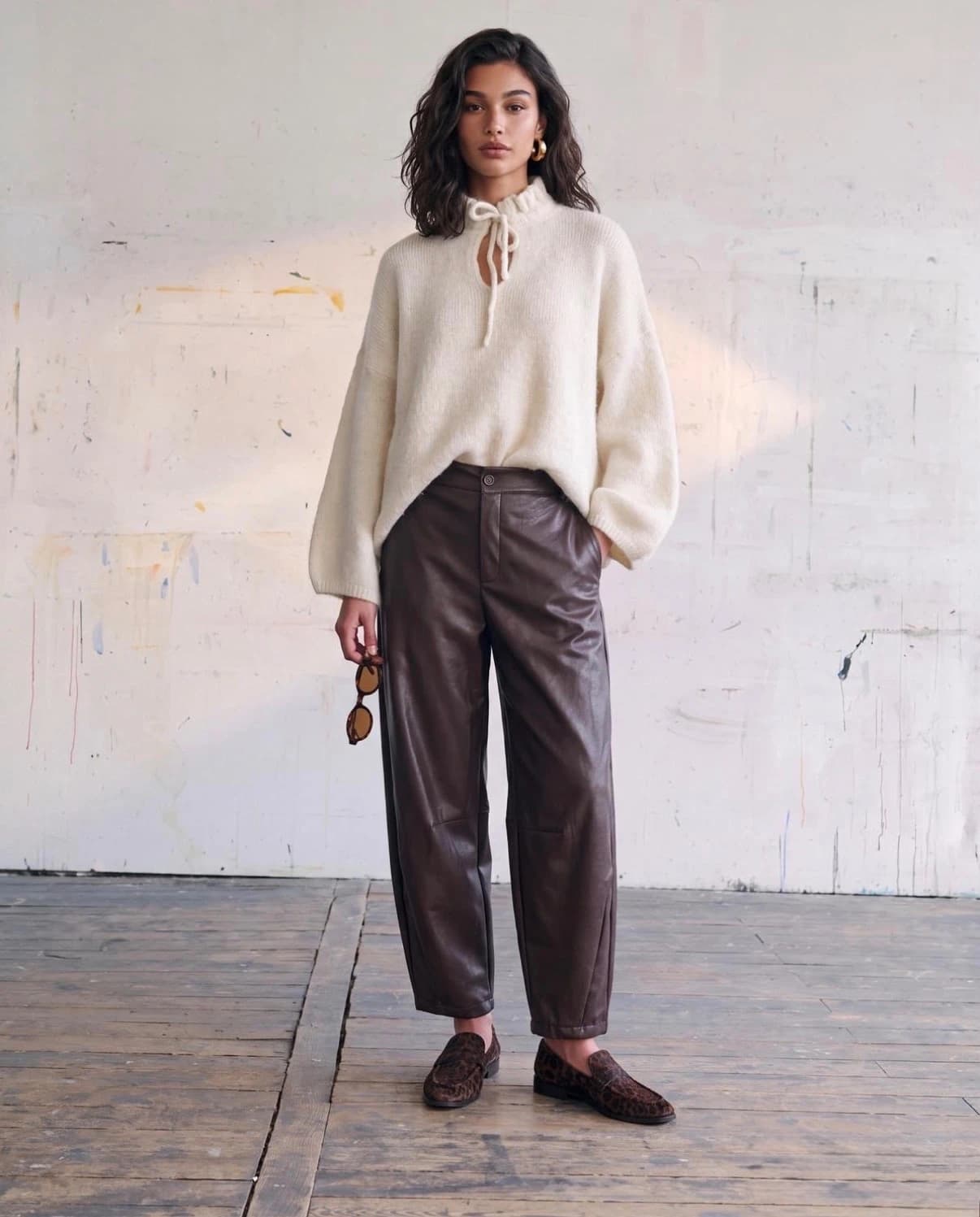 BARREL SIMILI PANTS Brun