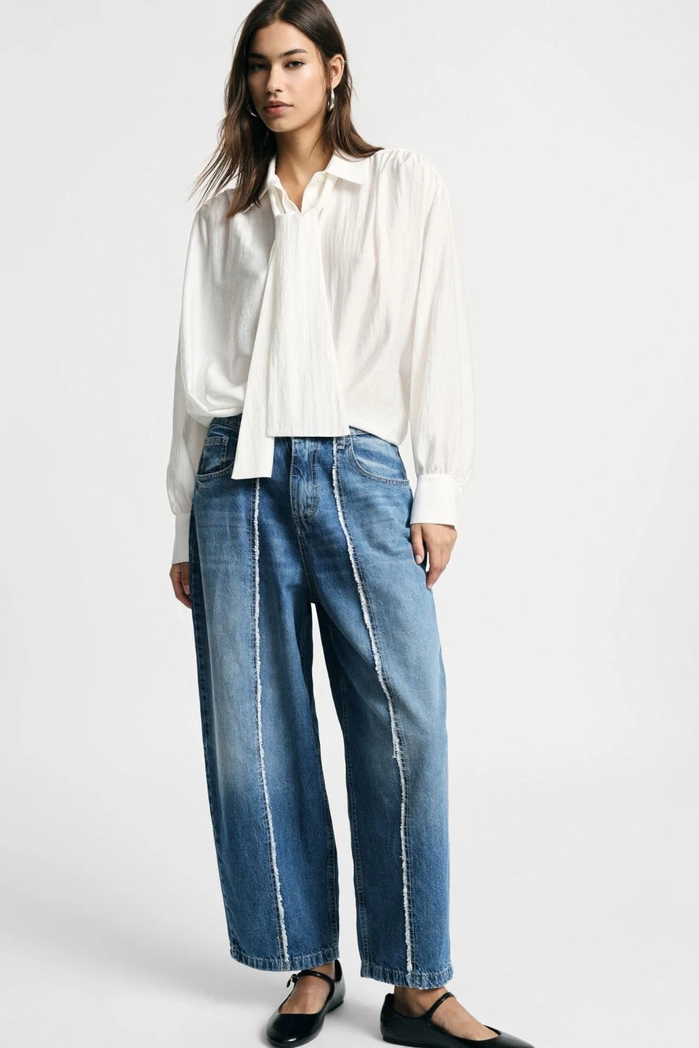 BLOUSE NŒUD Blanc