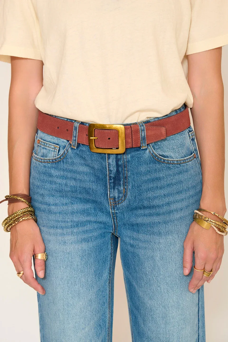 CEINTURE COGNAC Suède