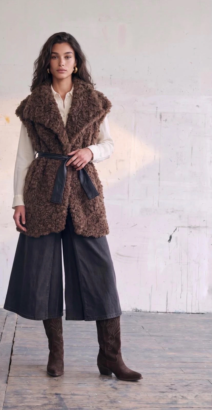 P0PZDU1CFT CULOTTE SKIRT Brun