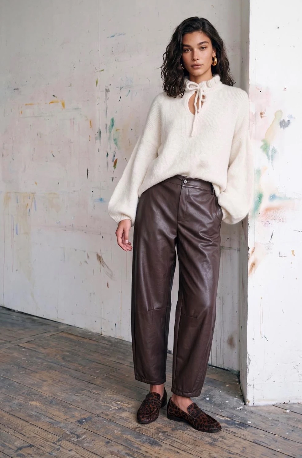 BARREL SIMILI PANTS Brun