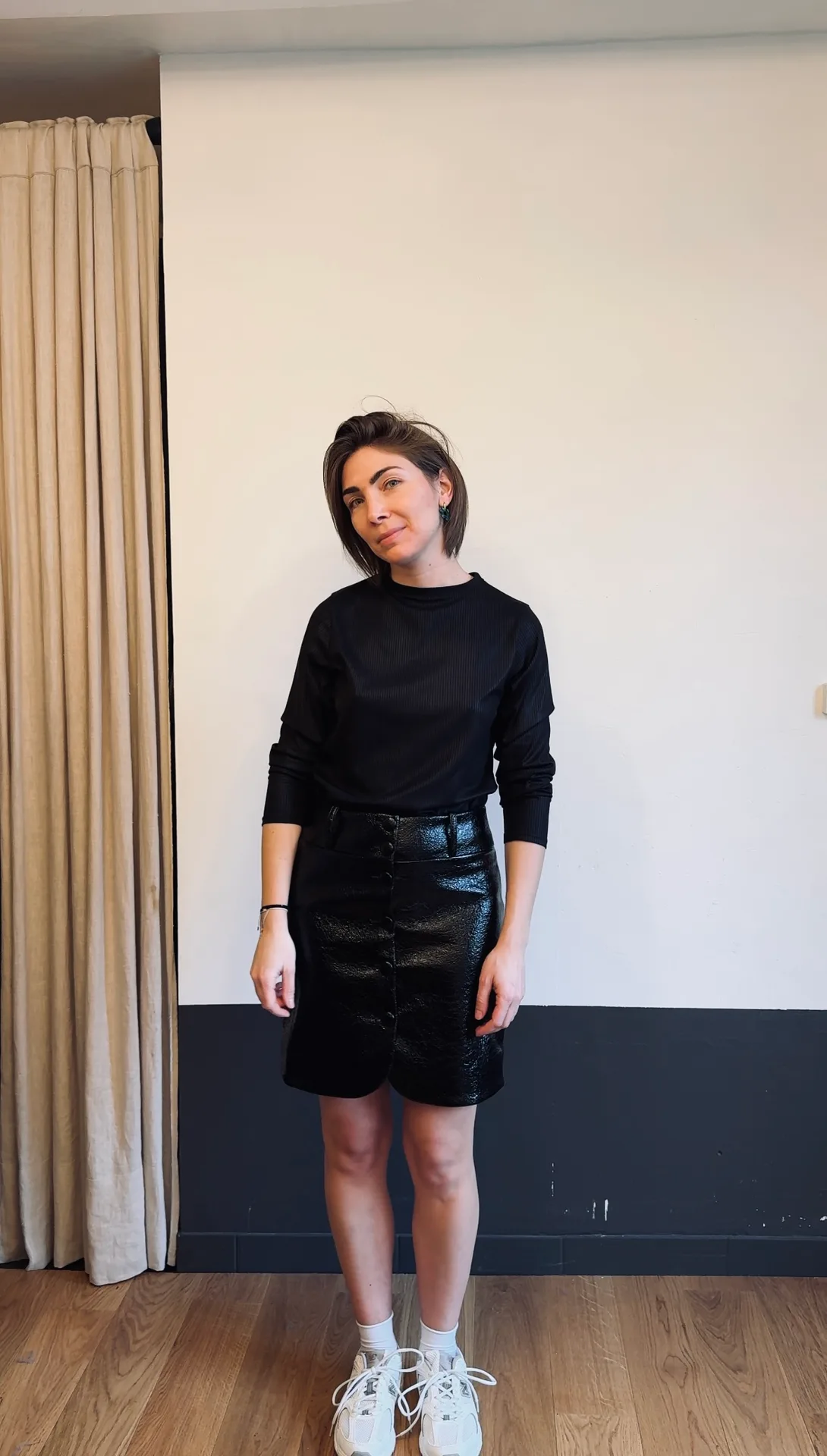 CONSTANCE VINYLE SKIRT Noir