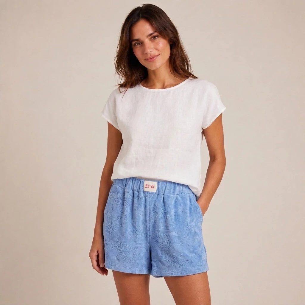 SHORT ROK Bleu ciel