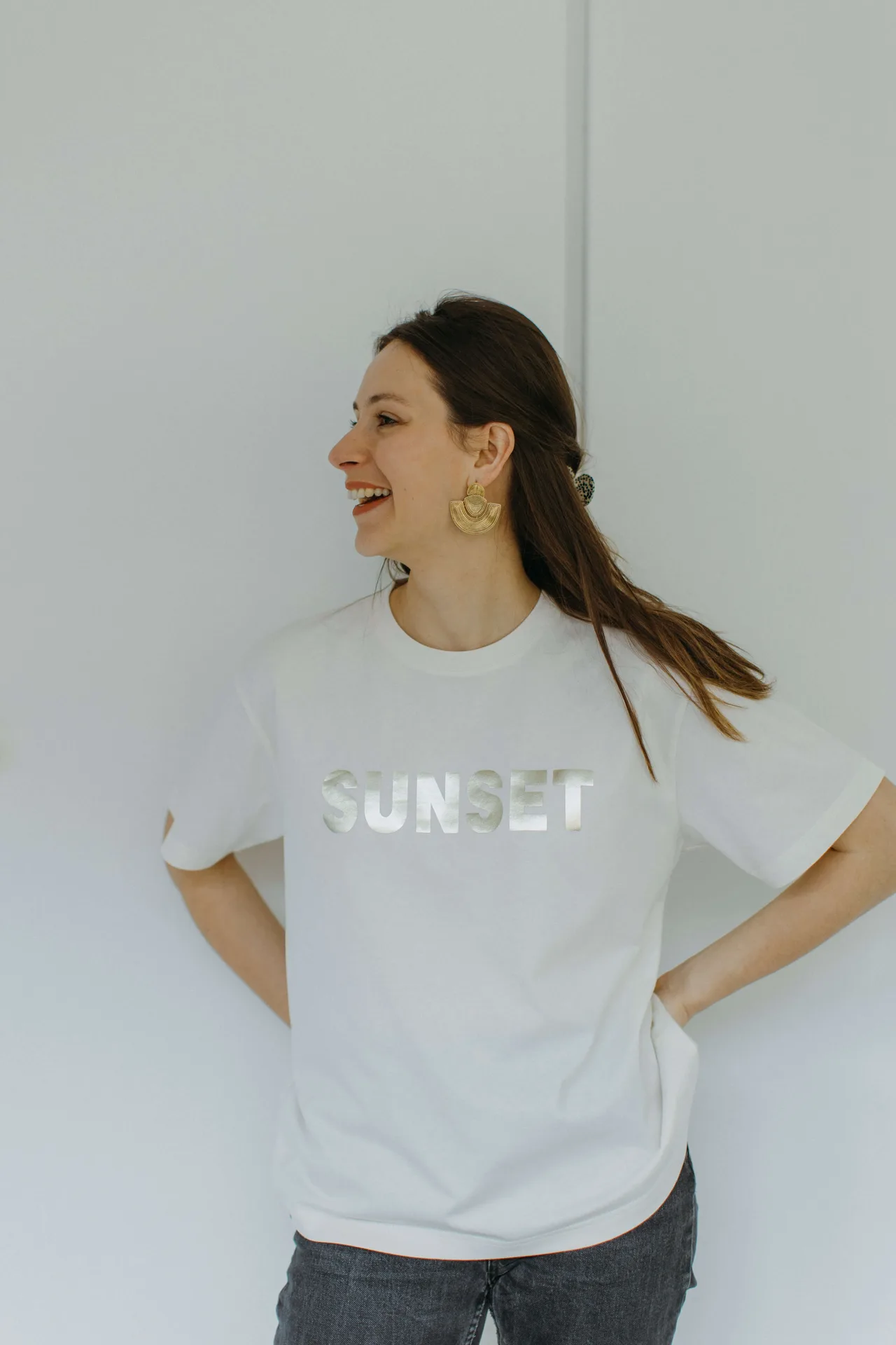 TEE-SHIRT SUNSET Blanc cassé